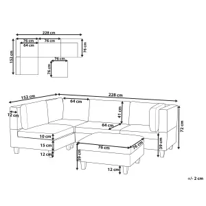 Corner Sofa with Ottoman UNSTAD Light Grey Fabric Right Hand