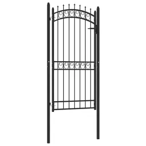 Berkfield Fence Gate with Spikes Steel 100x200 cm Black