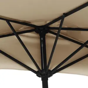 Berkfield Balcony Parasol with Aluminium Pole Taupe 270x135 cm Half