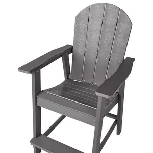 Garden Bar Chair ADIRONDACK Synthetic Material Dark Grey