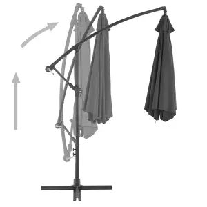 Berkfield Cantilever Umbrella with Aluminium Pole 300 cm Anthracite