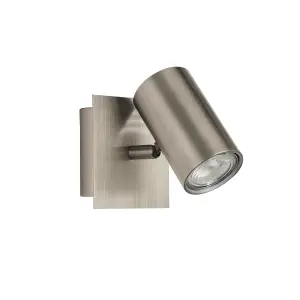 Lighting Collection Santiago Satin Silver Cylinder Spotlight