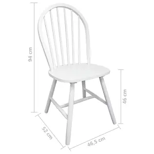 Berkfield Dining Chairs 4 pcs White Solid Rubber Wood