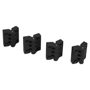 4 Pack Black Polyamide Hinge Reinforced Plastic 39x39mm Italian Made Industrial