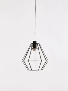 Interiors by Premier Wyra Black Cage Pendant Light