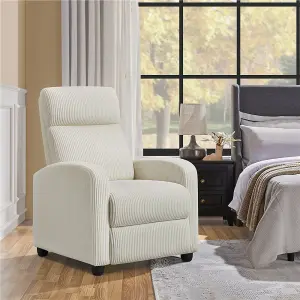 Yaheetech Beige Upholstered Recliner Chair with Pocket Spring