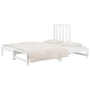 Berkfield Pull-out Day Bed White 2x(90x190) cm Solid Wood Pine