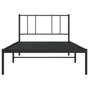 Berkfield Metal Bed Frame with Headboard Black 100x200 cm