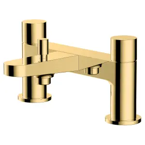 RAK Petit Brushed Gold Round Bath Filler Mixer Tap Solid Brass