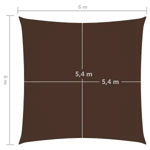 Berkfield Sunshade Sail Oxford Fabric Square 6x6 m Brown