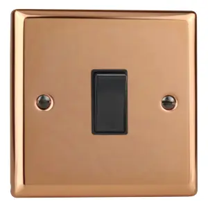 Varilight 1-Gang Intermediate 10A Rocker Switch Polished Copper