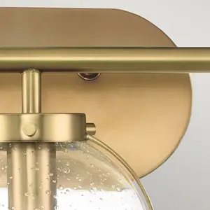 Luminosa Hinkley Hollis Bathroom Wall Lamp Heritage Brass, IP44