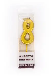 Shatchi Gold 8 Number Candle Birthday Anniversary Party Cake Decorations Topper