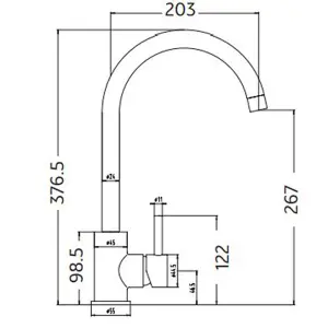 Astini Merthyr Black Single Lever Kitchen Tap