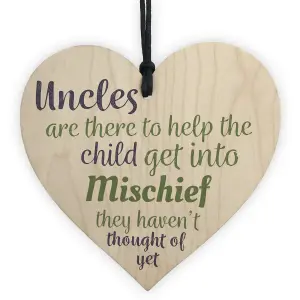 Red Ocean Uncles Mischief Novelty Hanging Best Funny Uncle Gift Sign Christmas Birthday