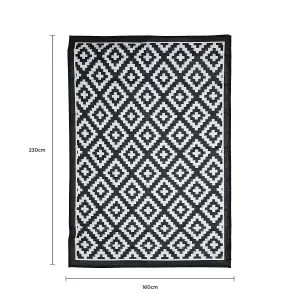 Charles Bentley Diamond Pattern Lightweight Waterproof Indoor/Patio Large Rug