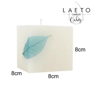 Set of 3 Candle Large Cube Shaped White Luxury Scented Candles by Laeto Ageless Aromatherapy - FREE DELIVERY INCLUDED