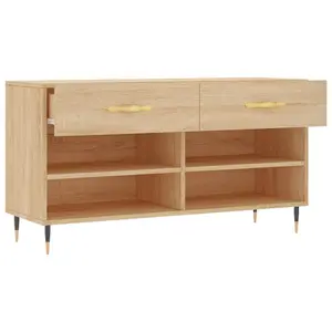 Shoe Bench Sonoma Oak 102x35x55 cm Engineered Wood