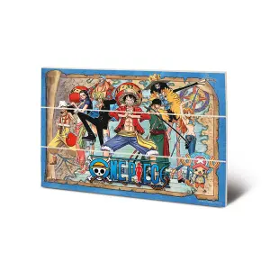 One Piece Straw Hat Pirates Map Print Multicoloured (20cm x 29.5cm)