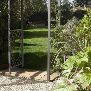 Gunmetal Grey Rectangular Arch + Lattice (1.4m x 0.75m x 2.2m)