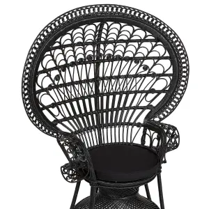 Peacock Chair EMMANUELLE Rattan Black