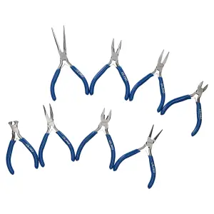 Mini Plier Set Craft Jewellery Making Cutters Long Nose Circlips Engineers 8pc Set