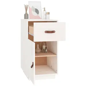 Berkfield Desk Cabinet White 40x50x75 cm Solid Wood Pine