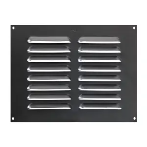 Metal Louvre Air Vent Cover, Suitable for Venting Gas Appliances Internal External Wall, 9 x 6" (229 x 152mm), Anthracite