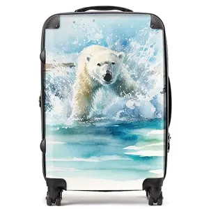 Hunting Polar Bear Watercolour Suitcase - Medium