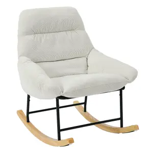 Rocking Chair Nursery,Chenille Fabric Removable Glider Rocker, Beige