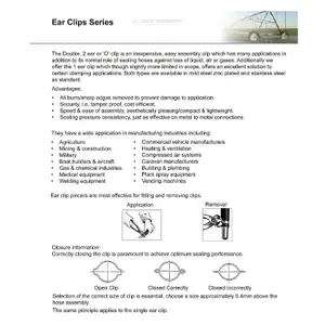 4 x Single Ear Plus O Clips Stainless Steel Clamps, Coolant Gas Air Hydraulic Hoses ( 25.4-28.5mm )