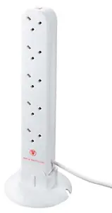 Masterplug Surge White 13A 10 socket Extension lead with USB, 1m