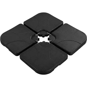 Yaheetech Black 15L 4-Piece Fillable Patio Umbrella Base Stand