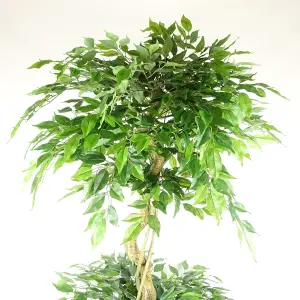 180cm Artificial Ficus Tree Triple Ball Topiary 1984 Leaves