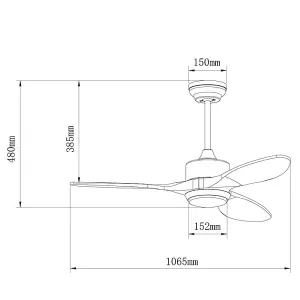 Luminosa Terre 3 Blade DC LED Ceiling Fan 18W CCT