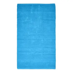 Homescapes Chenille Plain Cotton Extra Large Rug Blue, 110 x 170 cm