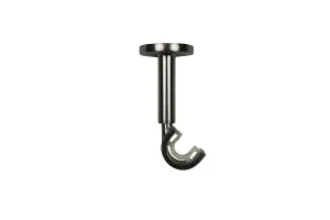 GoodHome Athens Grey Brushed nickel effect Metal Ceiling extendable Curtain pole bracket