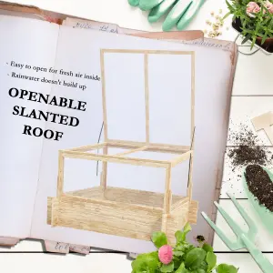 Outsunny Outdoor Raised Garden Bed with Cold Frame Greenhouse and Openable Top