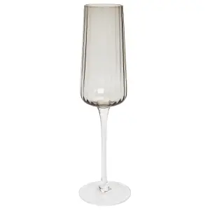 Set of 4 Champagne Flutes QUARTZ Grey