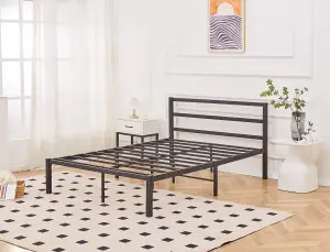 Taylor Minimalist Black Metal Bed Frame Double