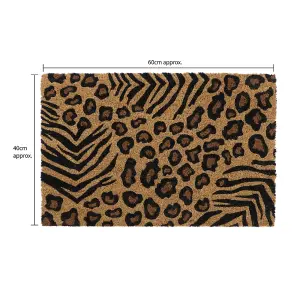 Eco-Friendly Latex Backed Coir Door Mat, Animal Print