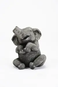 Stunning Trunk-Up Large Elephant Garden Ornament