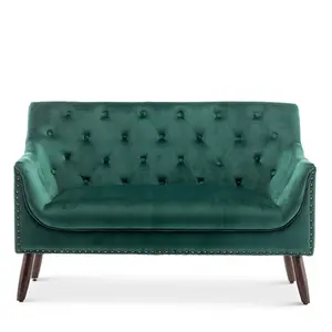 2 Seater Loveseat Small Sofa in Emerald Green Velvet