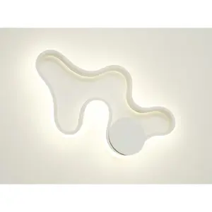 Modern and Unique Snaking Style Ambient LED Art Light Fitting in Matt White Sand