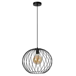 Lucide Danza Classic Pendant Light 40cm - 1xE27 - Black