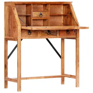 Berkfield Writing Desk 90x40x107cm Solid Acacia Wood