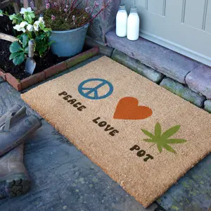 Peace Love Pot Doormat (90 x 60cm)