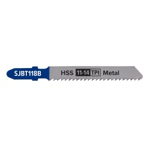 Sealey 92mm 11-14 TPI Metal Jigsaw Blade For Power Tools Pack of 5 Pcs SJBT118B