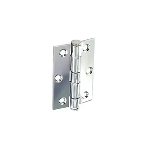 Securit Button Tip Butt Hinges (Pack of 2) Polished Chrome (One Size)