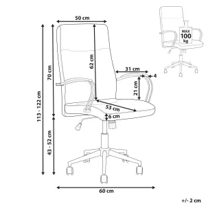 Office Chair Faux Leather Black OSCAR